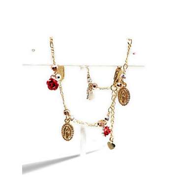 Fran & Co. Virgin Mary Rose Bracelet Virgen De Guadalupe Pulsera Rosa Oro Laminado 8“