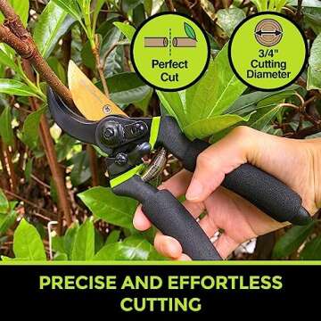 Mueller Soft Grip Garden Pruning Shears, Heavy Duty Pro Series Garden Clippers, Bypass Pruners, Durable Hardened Titanium Blades, 3/4" Cutting Diameter, Blade Lock