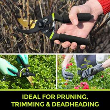 Mueller Soft Grip Garden Pruning Shears, Heavy Duty Pro Series Garden Clippers, Bypass Pruners, Durable Hardened Titanium Blades, 3/4" Cutting Diameter, Blade Lock