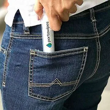 Portawipes Coin Tissues | 50 Pack with 5 Carrying Cases | Toilet Paper Tablets | Compressed Towels | Expandable Wipes | Soft & Odor Free