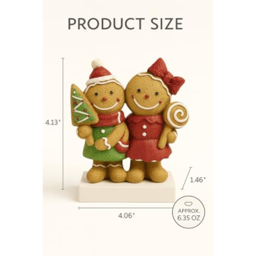 iStatue Gingerbread Boy Girl Resin Figurine for Christmas