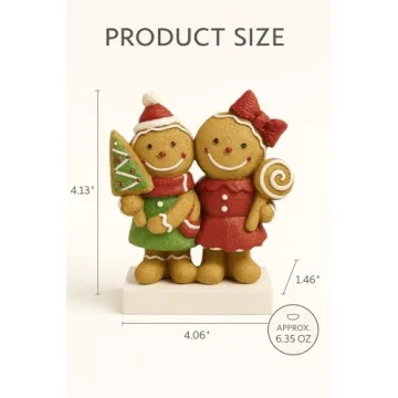 iStatue Gingerbread Boy Girl Resin Figurine for Christmas