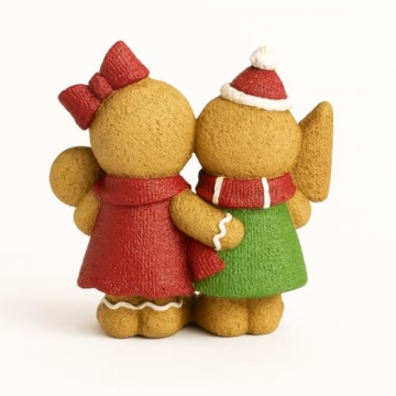 iStatue Gingerbread Boy Girl Resin Figurine for Christmas