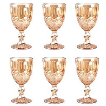 Elegant Vintage Wine Glasses Set of 6 for Any Occasion