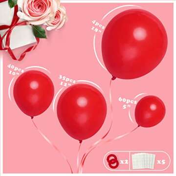Henviro Red Latex Different Size Balloons -139PCS 18/12/10/5 Inches for Balloon Arch Garland Kit. Fo...