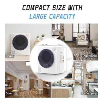 Elevon 800W Portable Clothes Dryer - Compact & Efficient Dryer for Small Spaces