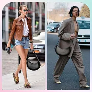 Keyli Women's Fashion Shoulder Bag, Black, Leather, 11.8" x 2.3" x 8"