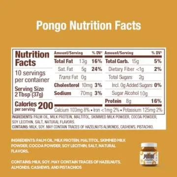Pongo Salted Caramel Sauce - Low Sugar, Low Carb Spread, Keto-Friendly Dessert Topping (13 Oz Jar)