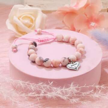 Sereney 7 Year Old Girl Birthday Gifts - Adjustable Beaded Bracelet for Girls