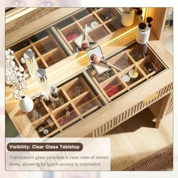 Stylish T4TREAM 48" Makeup Vanity with Mirror & Lights