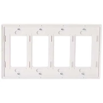 Lutron Claro 4 Gang Decorator/Rocker Wallplate, For Light Dimmers, Switches and Accessories, Snap-On Installation, No Visible Screws, Gloss, CW-4-WH, White