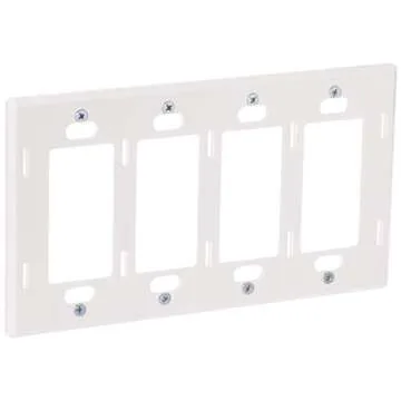 Lutron Claro 4 Gang Decorator/Rocker Wallplate, For Light Dimmers, Switches and Accessories, Snap-On Installation, No Visible Screws, Gloss, CW-4-WH, White