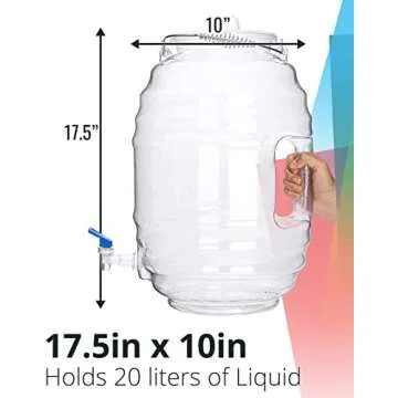 5 Gallon Clear Plastic Water Dispenser with Spout