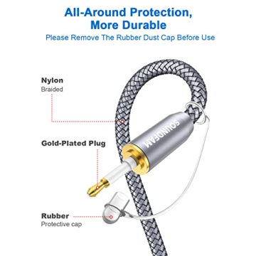 Toslink to Mini Toslink Optical Audio Cable - 10ft