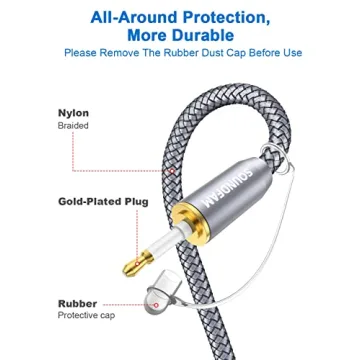 Toslink to Mini Toslink Optical Audio Cable - 10ft