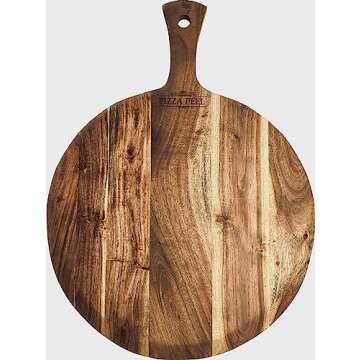 Mountain Woods PPAL Gourmet Acacia Hardwood Pizza Peel/Cutting Board/Serving Tray, Large, 21.25 x 16...