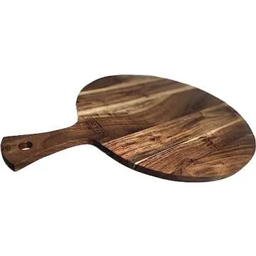 Mountain Woods PPAL Gourmet Acacia Hardwood Pizza Peel/Cutting Board/Serving Tray, Large, 21.25 x 16 x 0.625, Brown