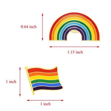 Sowaka 2 Pcs Rainbow Brooch Pins Gay Pride Flag Enamel Lapel Collar Shirt Dress Hat Shawl Pins Acces...