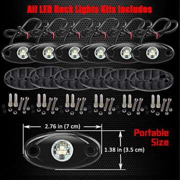 6 Pods LED Rock Lights, Ampper Waterproof LED Neon Underglow Light for Car Truck ATV UTV SUV Offroad Boat Underbody Glow Trail Rig Lamp (White)