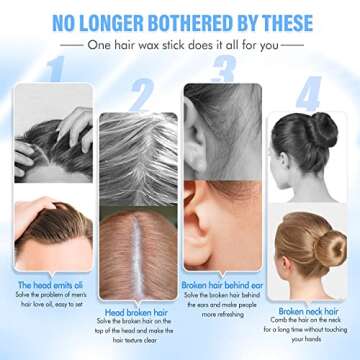 SUOFEIYA Hair Wax Stick, Wax Stick for Hair Wigs Edge Control Slick Stick Non-Greasy Hair Styling Wax Stick for Fly Away (Amber)