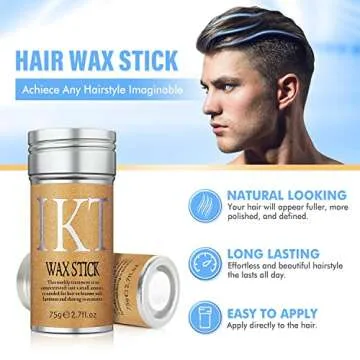 SUOFEIYA Hair Wax Stick, Wax Stick for Hair Wigs Edge Control Slick Stick Non-Greasy Hair Styling Wax Stick for Fly Away (Amber)