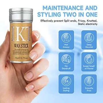 SUOFEIYA Hair Wax Stick, Wax Stick for Hair Wigs Edge Control Slick Stick Non-Greasy Hair Styling Wax Stick for Fly Away (Amber)