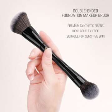 KINGMAS Foundation Makeup Brush, Double-ended Angled/Round Top Contour Makeup Brush for Beauty Blend...