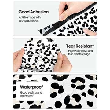 Ndeno 50 Pack Thank You Poly Mailers Leopard Shipping Bag with Self Sealing, Large Mailing Bags for Small Business - Shipping Envelopes for Clothing (15x19 IN, 50pack, Leopard)