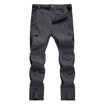 WENRONSTA Men's Hiking Work Cargo Pants Quick-Dry Lightweight Waterproof 6 Pockets Outdoor Mountain ...