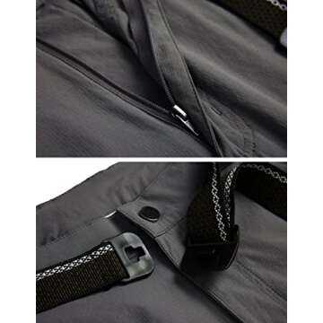 WENRONSTA Men's Hiking Work Cargo Pants Quick-Dry Lightweight Waterproof 6 Pockets Outdoor Mountain Fishing Camping Pants Dark Grey XL