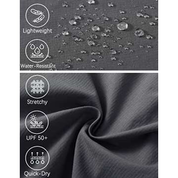 WENRONSTA Men's Hiking Work Cargo Pants Quick-Dry Lightweight Waterproof 6 Pockets Outdoor Mountain Fishing Camping Pants Dark Grey XL