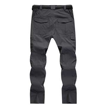 WENRONSTA Men's Hiking Work Cargo Pants Quick-Dry Lightweight Waterproof 6 Pockets Outdoor Mountain Fishing Camping Pants Dark Grey XL