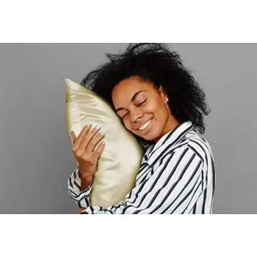 ShopBedding Satin Pillowcase with Zipper, for Hair and Skin Care, Feels Soft and Cool Like a Silk Pillowcase, Satin Pillow Cases 2 Pack, Slik Pillow Cover, Ivory - King Size, Set of 2 - Blissford