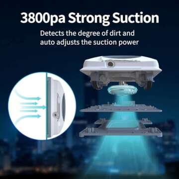 FMART Window Cleaner Robot,Double-Sided Spray Water,3800Pa Strong Suction Smart Window Cleaning Robot,Support APP&Remote Control Robot Window Cleaner,Suitable for Outdoor/Indoor High Rise Windows Tile