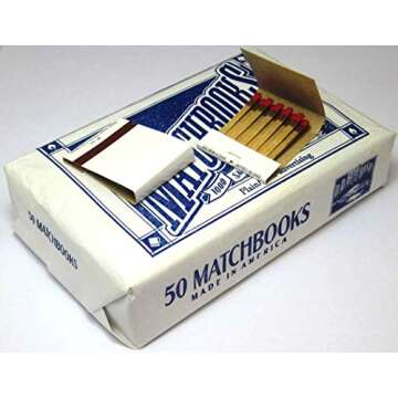 D.D. Bean & Sons 50 Plain White Matches Matchbooks for Wedding Birthday Wholesale Made in America