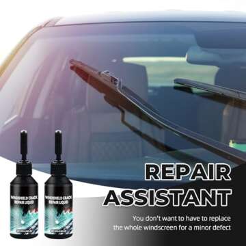 Windshield Crack Repair Kit - 5 Min Quick Repair Liquid for All Glass Types