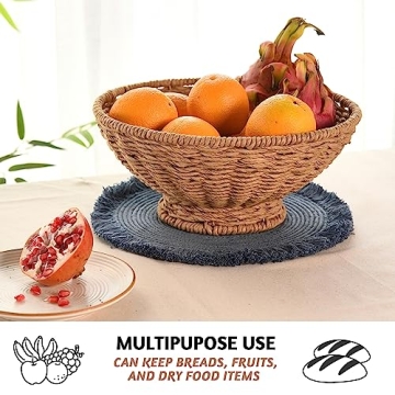 Folkulture 12 Inch Jute Fruit Bowl for Stylish Decor
