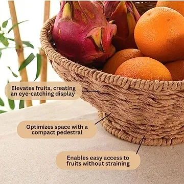 Folkulture 12 Inch Jute Fruit Bowl for Stylish Decor