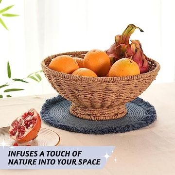 Folkulture 12 Inch Jute Fruit Bowl for Stylish Decor