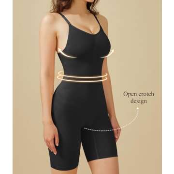 BRABIC Waist Trainer Bodysuit for Women Tummy Control Shapewear Round Neck Seamless Butt Lifter Full...