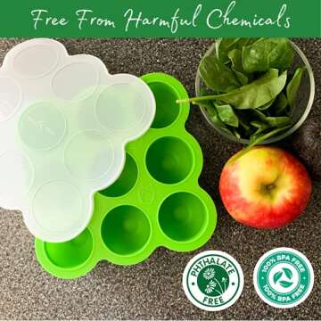 Silicone Baby Food Storage Tray with Clip-On Lid for Easy Use