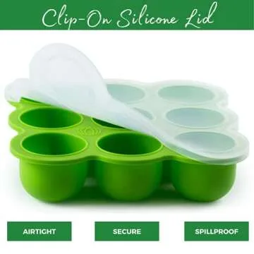 Silicone Baby Food Storage Tray with Clip-On Lid for Easy Use
