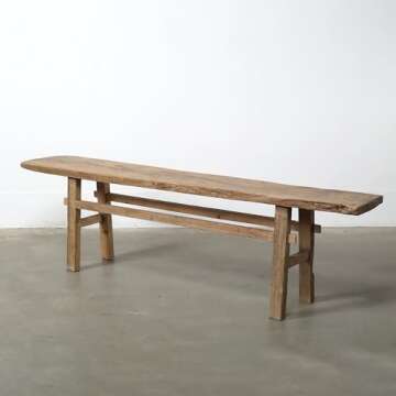 Artissance Large Vintage, Weathered Natural Wood Finish (Size & Color Vary) Indoor Bench