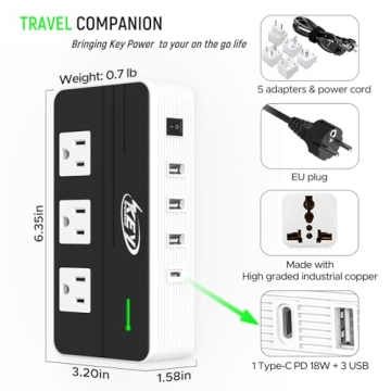 Key Power Voltage Converter & Adapter for Global Travel