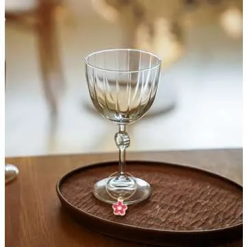 GUZUHUKU Halloween Wine Glass Charms, 30pcs Drink Markers for Stem Glasses Cute Styles Wine Charm Rings Markers Tags Reusable Wine Charms for Wine Tasting Party Christmas Wedding Decorations (Pink)