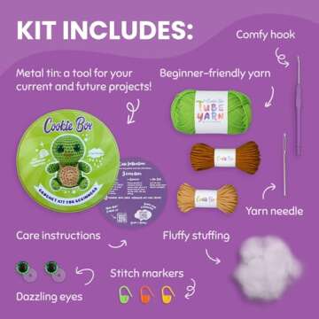Cookie Box Crochet Kit for Beginners - Craft Amigurumi Animals Easily