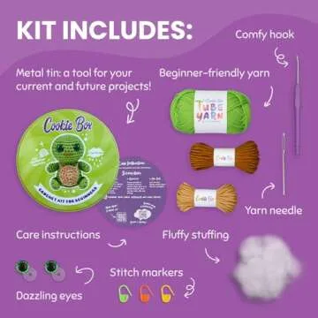 Cookie Box Crochet Kit for Beginners - Craft Amigurumi Animals Easily
