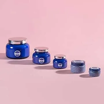 Capri Blue Signature Jar Candles - Long Lasting Soy Wax Blend - Luxury Tropical Scented Candles - Comes in Blue Decorative Glass Jar (Havana Vanilla, 8 oz)