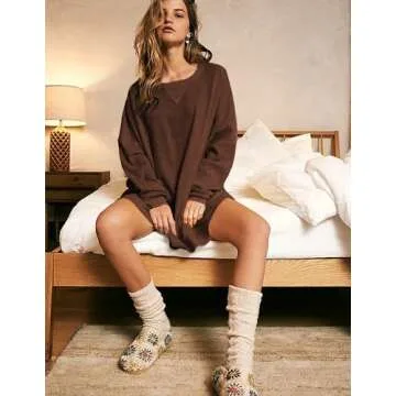 Ekouaer Nightgowns for Women Long Sleeve Sleep Shirts