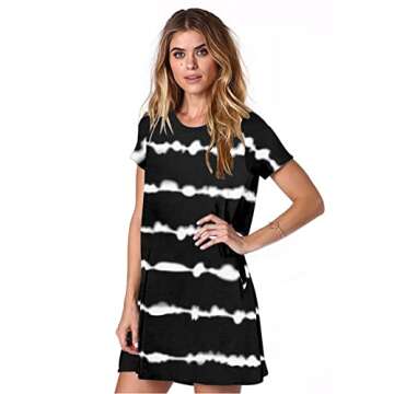 Alaster Queen Women's Casual Summer T Shirt Dress Loose Short Sleeve Tunic Dress with Pocket for Wom...